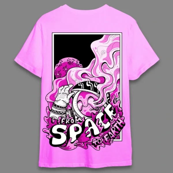 Space to earth Candy Pink- Regular T-shirt - Image 21