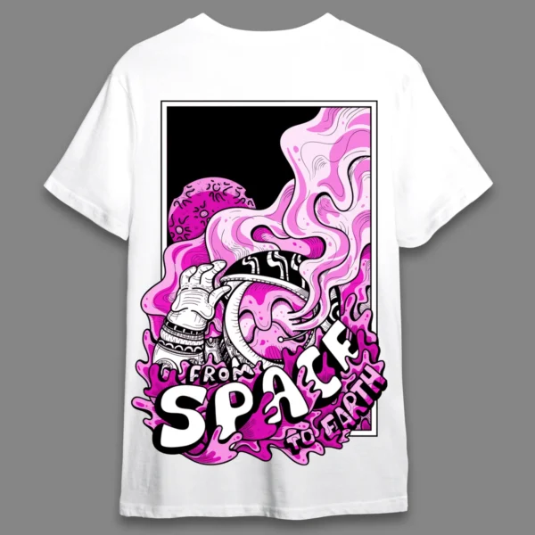 Space to earth Candy Pink- Regular T-shirt - Image 9
