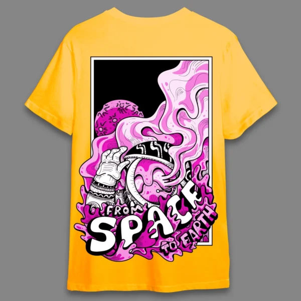 Space to earth Candy Pink- Regular T-shirt - Image 7