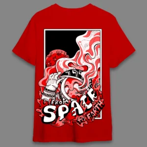 Space to earth Red- Regular T-shirt