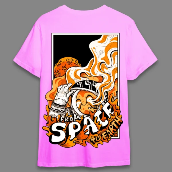Space to earth Orange- Regular T-shirt - Image 17