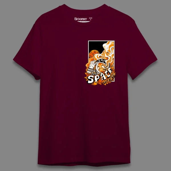 Space to earth Orange- Regular T-shirt - Image 2