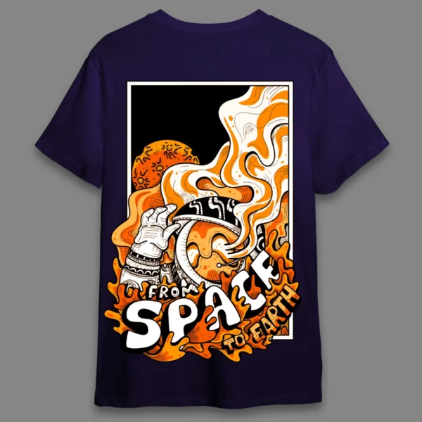Space to earth Orange- Regular T-shirt - Image 13