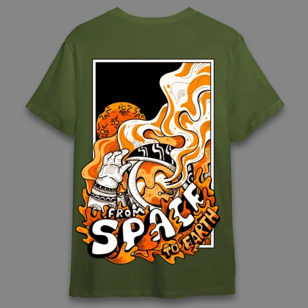 Space to earth Orange- Regular T-shirt - Image 11
