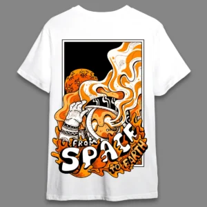 Space to earth Orange- Regular T-shirt